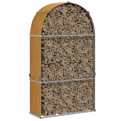 Kaminholzunterstand Holzoptik 120x45x210 cm Verzinkter Stahl