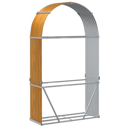 Kaminholzunterstand Holzoptik 120x45x210 cm Verzinkter Stahl