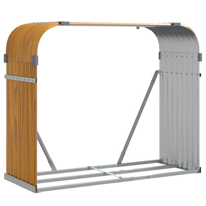 Kaminholzunterstand Holzoptik 120x45x100 cm Verzinkter Stahl