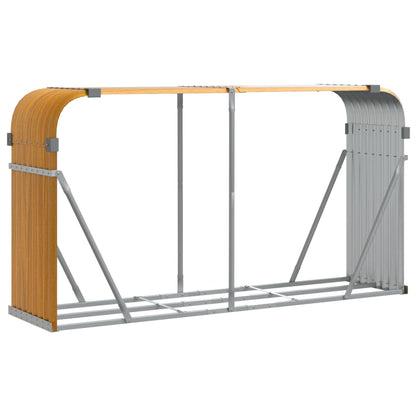 Kaminholzunterstand Holzoptik 180x45x100 cm Verzinkter Stahl