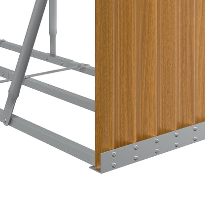 Kaminholzunterstand Holzoptik 300x45x100 cm Verzinkter Stahl