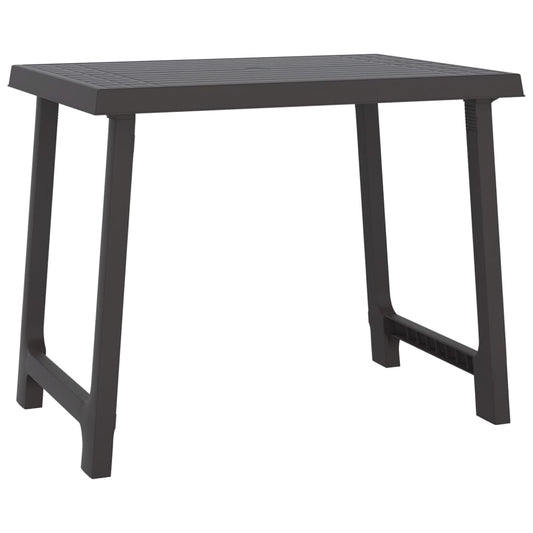 Campingbord antracit 79x56x64 cm PP træ look