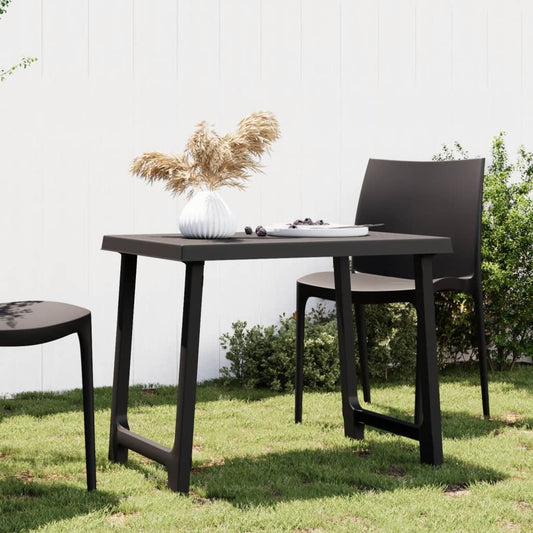 Campingbord antracit 79x56x64 cm PP træ look