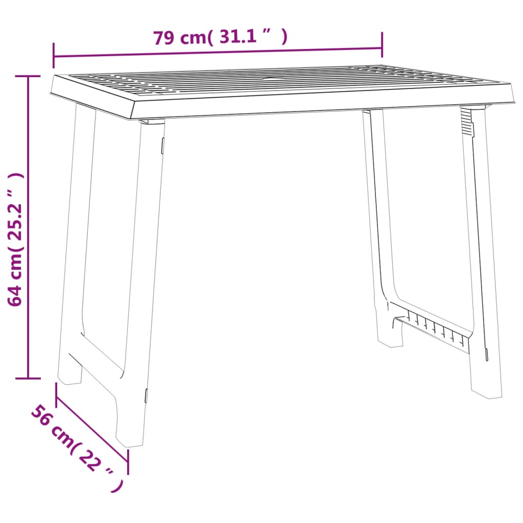 Campingtisch Grün 79x56x64 cm PP Holzoptik