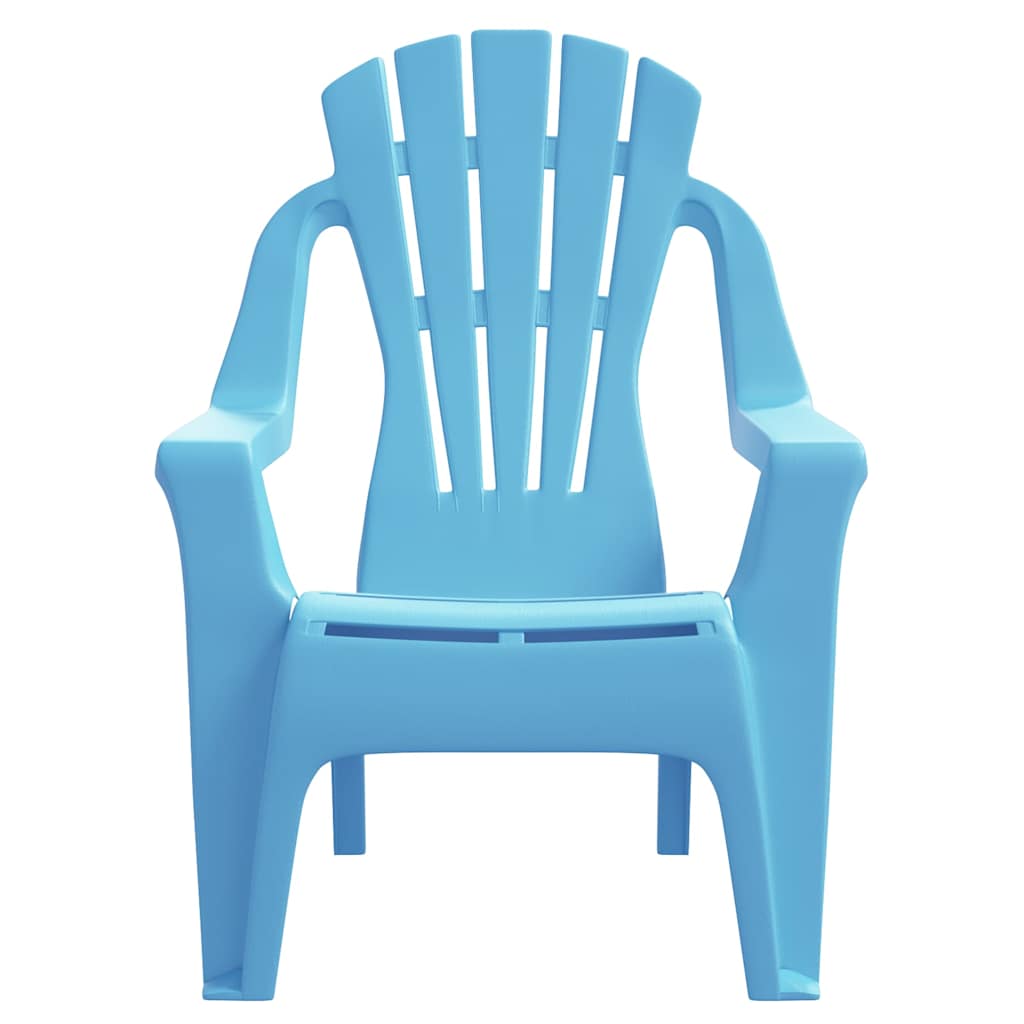 Kinder-Gartenstühle 2 Stk. Blau 37x34x44 cm PP Holzoptik