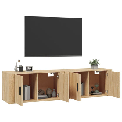 TV-Wandschränke 2 Stk. Sonoma-Eiche 80x34,5x40 cm