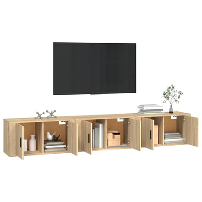 TV-Wandschränke 3 Stk. Sonoma-Eiche 80x34,5x40 cm
