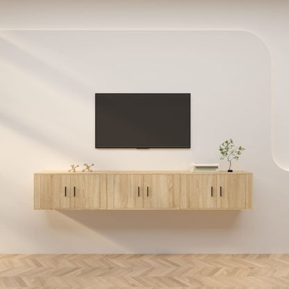 TV-Wandschränke 3 Stk. Sonoma-Eiche 80x34,5x40 cm