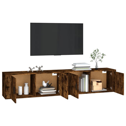 TV-Wandschränke 2 Stk. Räuchereiche 100x34,5x40 cm