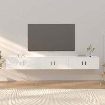 TV-Wandschränke 3 Stk. Weiß 100x34,5x40 cm