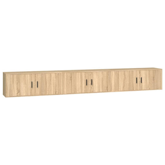 TV-Wandschränke 3 Stk. Sonoma-Eiche 100x34,5x40 cm