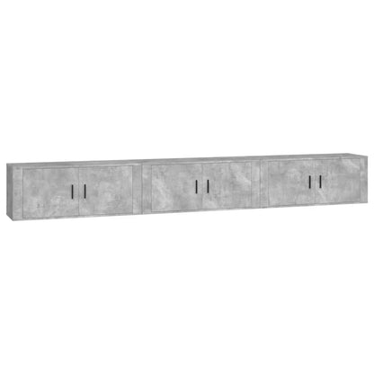 TV-Wandschränke 3 Stk. Betongrau 100x34,5x40 cm