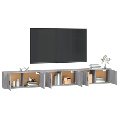 TV-Wandschränke 3 Stk. Grau Sonoma 100x34,5x40 cm