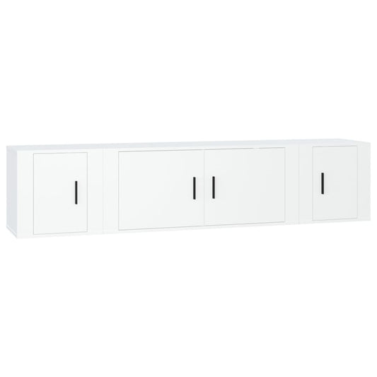 3-tlg. TV-Schrank-Set Weiß Holzwerkstoff