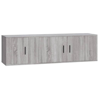 2-tlg. TV-Schrank-Set Grau Sonoma Holzwerkstoff