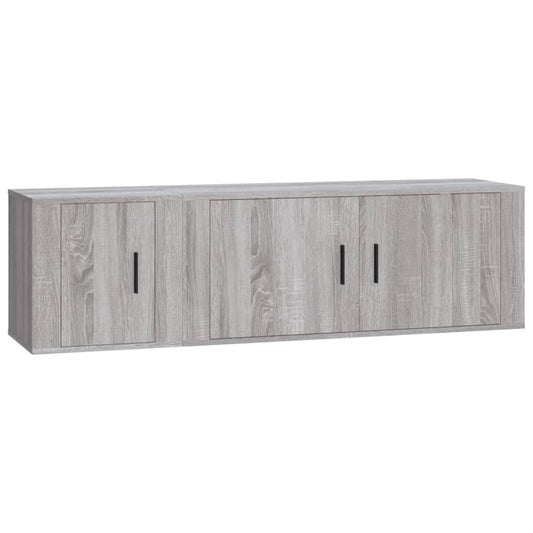 2-tlg. TV-Schrank-Set Grau Sonoma Holzwerkstoff