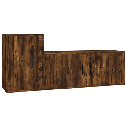 2-tlg. TV-Schrank-Set Räuchereiche Holzwerkstoff