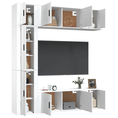 7-tlg. TV-Schrank-Set Weiß Holzwerkstoff