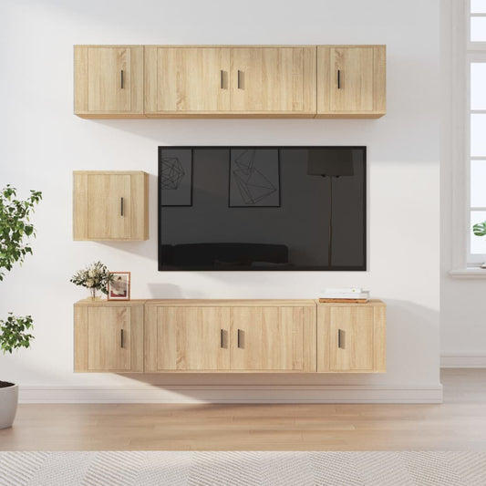 7-tlg. TV-Schrank-Set Sonoma-Eiche Holzwerkstoff