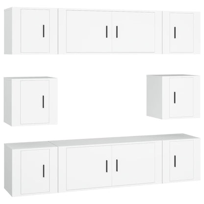 8-tlg. TV-Schrank-Set Weiß Holzwerkstoff