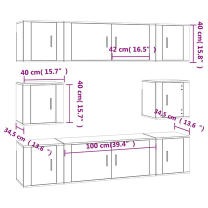 8-tlg. TV-Schrank-Set Sonoma-Eiche Holzwerkstoff