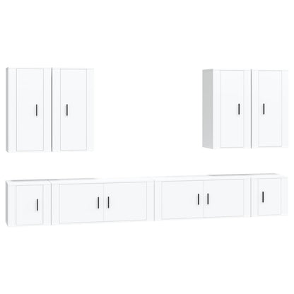 8-tlg. TV-Schrank-Set Weiß Holzwerkstoff