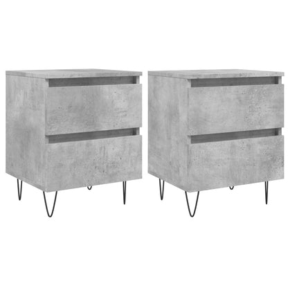 Nachttische 2 Stk. Betongrau 40x35x50 cm Holzwerkstoff