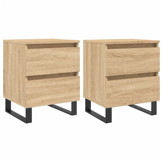 Nachttische 2 Stk. Sonoma-Eiche 40x35x50 cm Holzwerkstoff