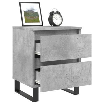 Nachttische 2 Stk. Betongrau 40x35x50 cm Holzwerkstoff