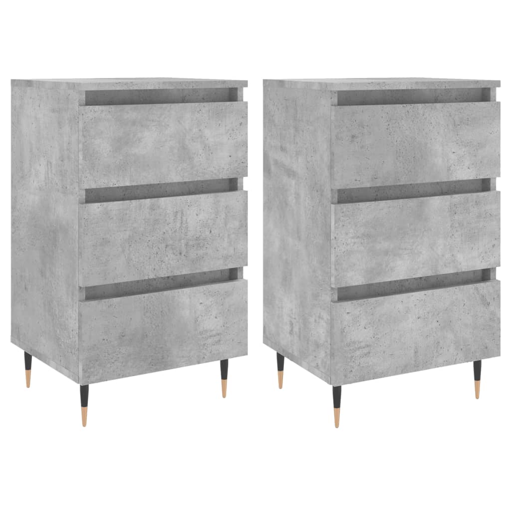 Nachttische 2 Stk. Betongrau 40x35x69 cm Holzwerkstoff