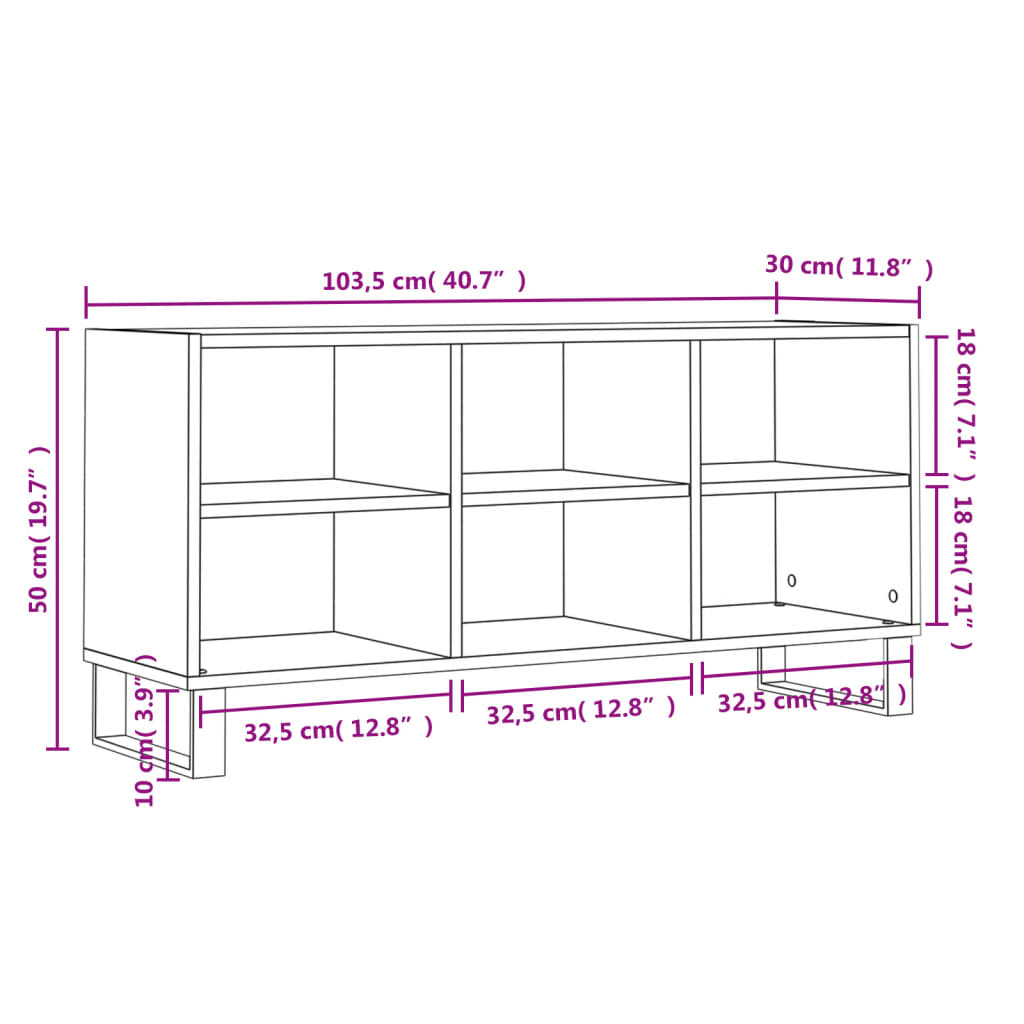 TV-Schrank Weiß 103,5x30x50 cm Holzwerkstoff