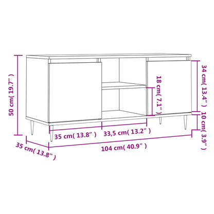 TV-Schrank Grau Sonoma 104x35x50 cm Holzwerkstoff