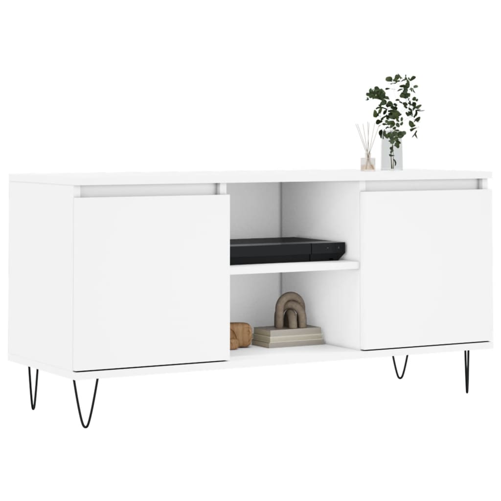 TV-skab Hvid 104x35x50 cm Træ Materiale