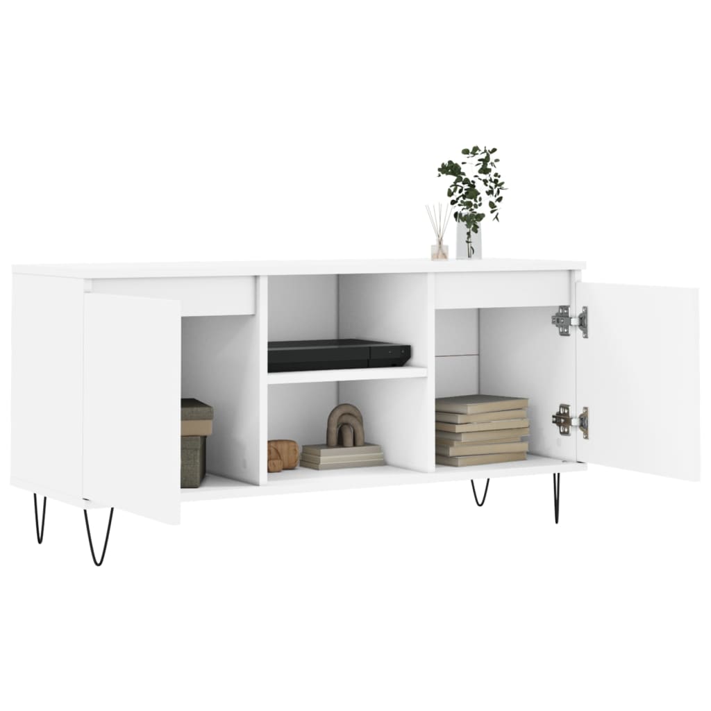 TV-skab Hvid 104x35x50 cm Træ Materiale