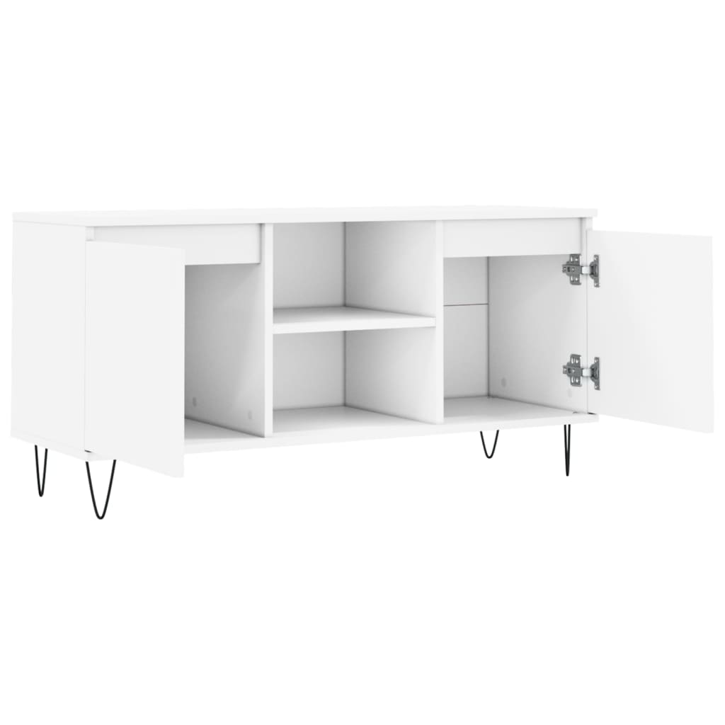 TV-skab Hvid 104x35x50 cm Træ Materiale