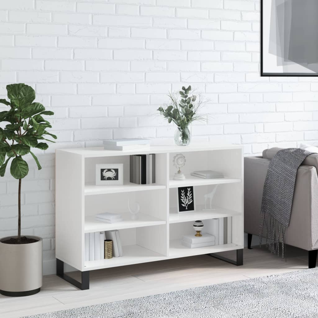 Sideboard Hochglanz-Weiß 103,5x35x70 cm Holzwerkstoff