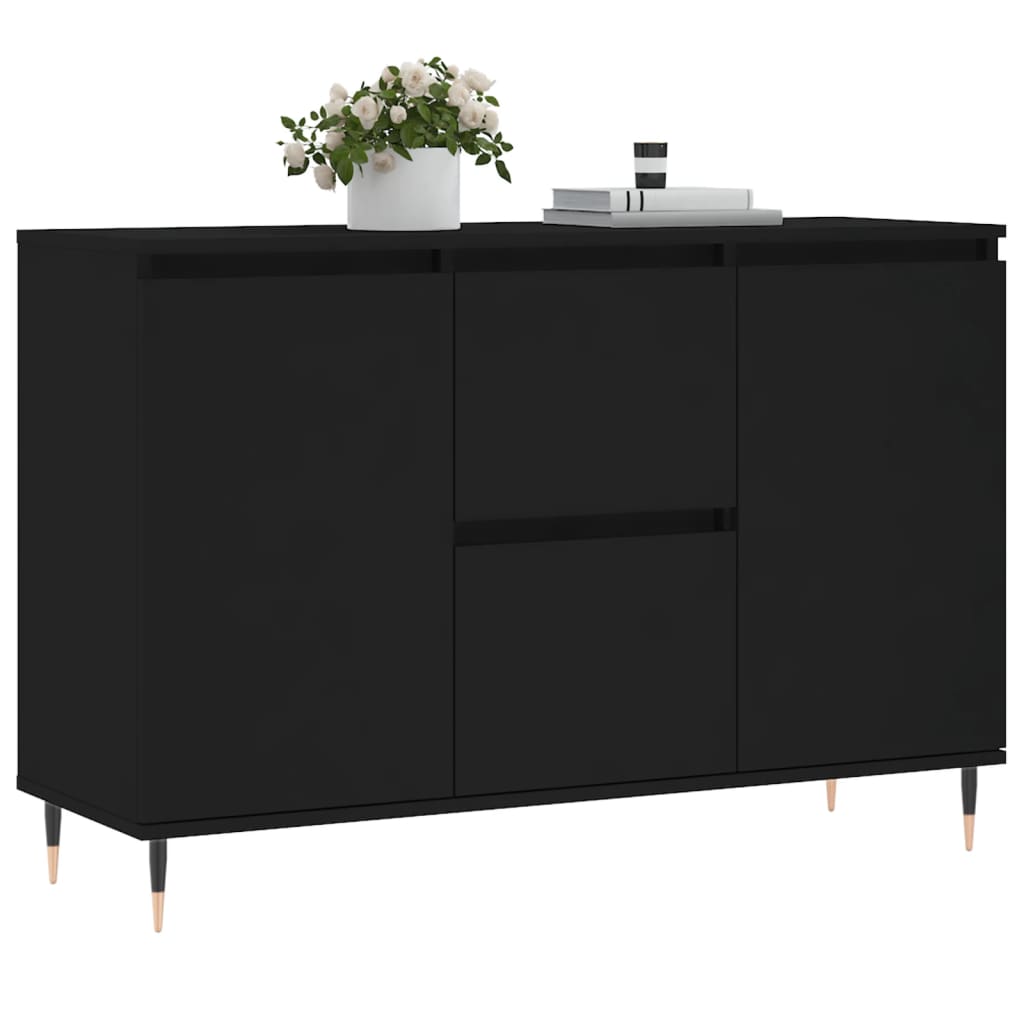 Skænk Sort 104x35x70 cm Træ Materiale