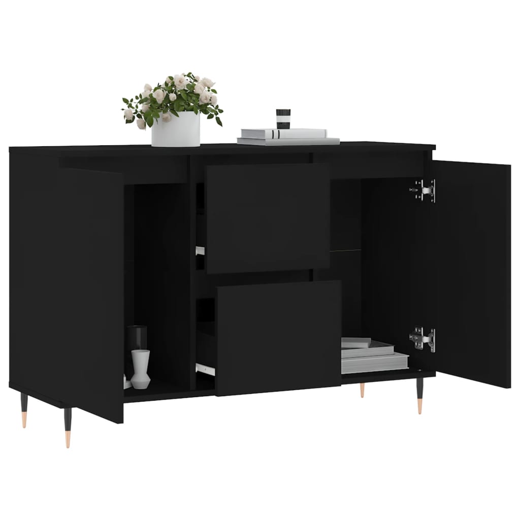 Skænk Sort 104x35x70 cm Træ Materiale