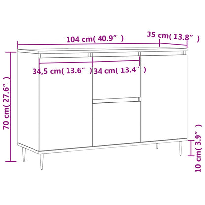 Sideboard Sonoma-Eiche 101,5x35x70 cm Holzwerkstoff