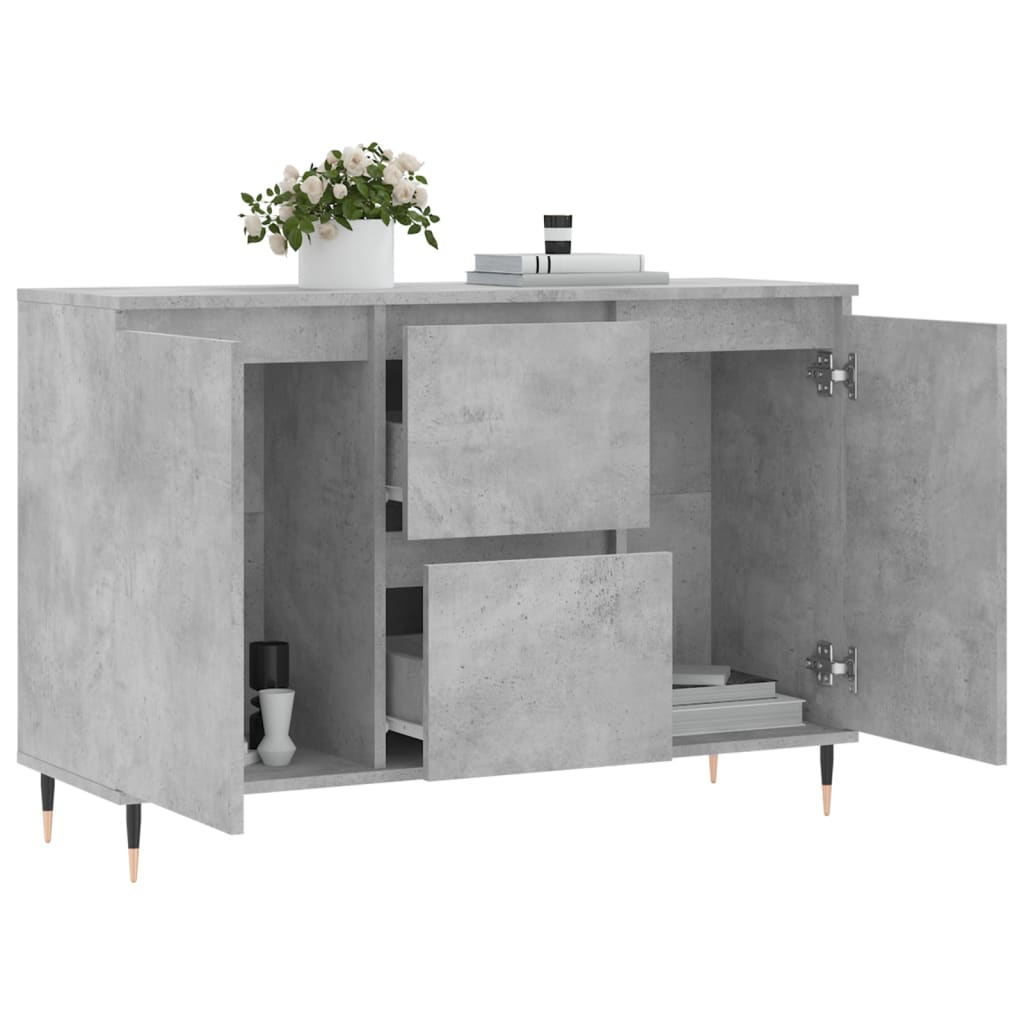 Sideboard Betongrau 101,5x35x70 cm Holzwerkstoff