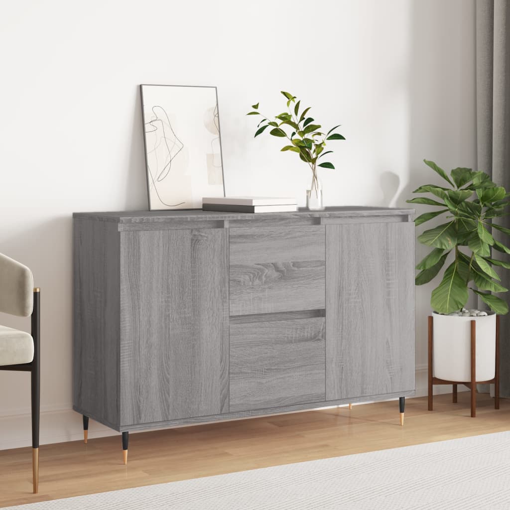 Sideboard Grau Sonoma 101,5x35x70 cm Holzwerkstoff