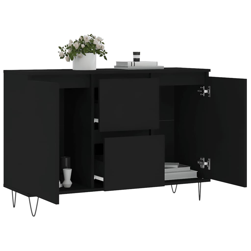 Sideboard Schwarz 101,5x35x70 cm Holzwerkstoff