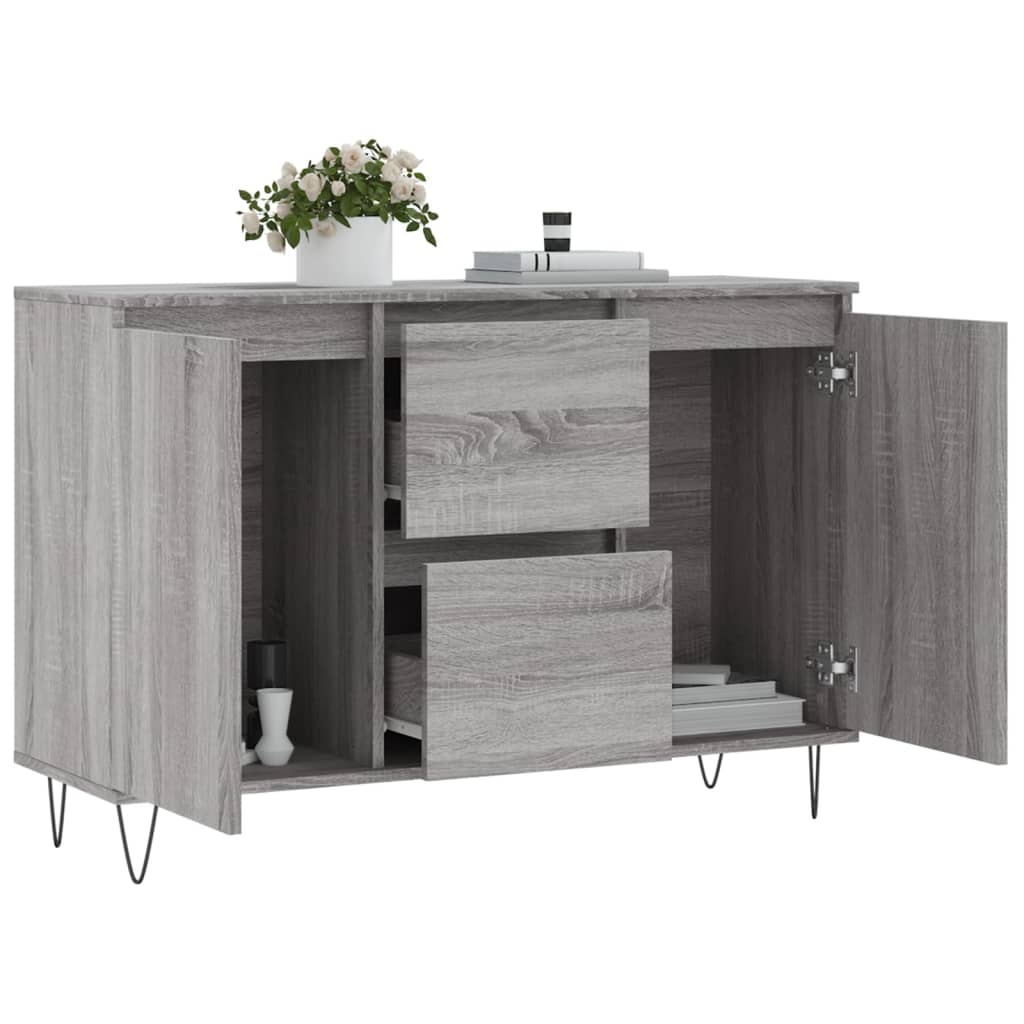 Sideboard Grau Sonoma 101,5x35x70 cm Holzwerkstoff