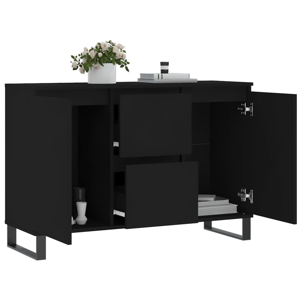 Sideboard Schwarz 101,5x35x70 cm Holzwerkstoff