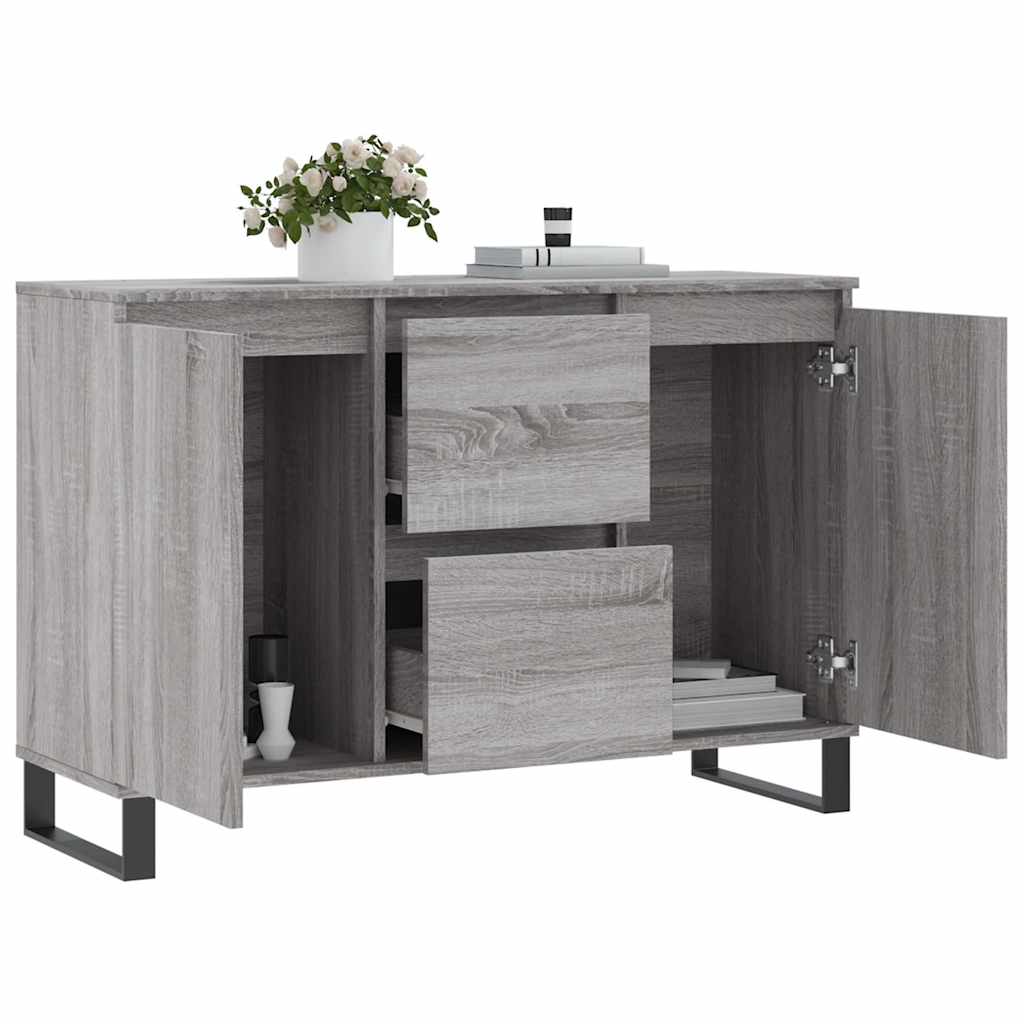Sideboard Grau Sonoma 101,5x35x70 cm Holzwerkstoff
