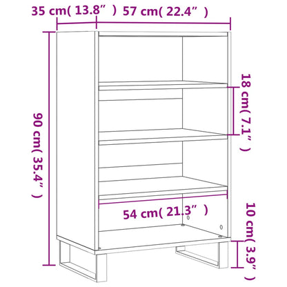 Highboard Betongrau 57x35x90 cm Holzwerkstoff