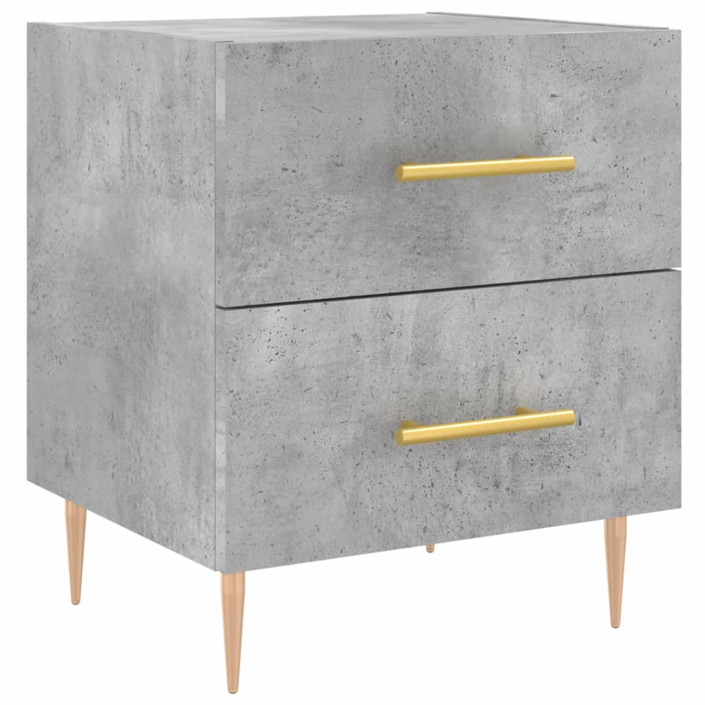 Nachttische 2 Stk. Betongrau 40x35x47,5 cm Holzwerkstoff