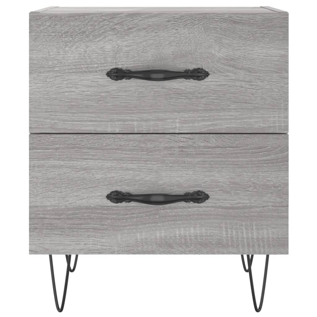 Nachttische 2 Stk. Grau Sonoma 40x35x47,5 cm Holzwerkstoff