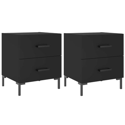 Sengeborde 2 stk Sort 40x35x47,5 cm træmateriale