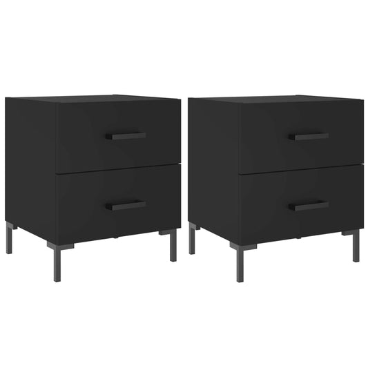 Nachttische 2 Stk. Schwarz 40x35x47,5 cm Holzwerkstoff